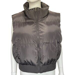 Liv & Lottie Gray Puffer Vest With High Collar & Zip Closure Womens Size XL